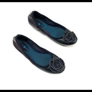 Lindsay Phillips Black Leather Flats Size 6